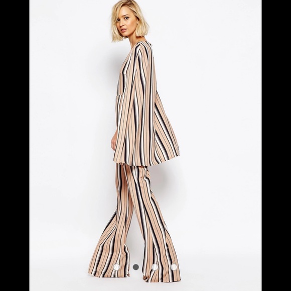 Lavish Alice 70's Stripe Cape Jumpsuit - Picture 6 of 13